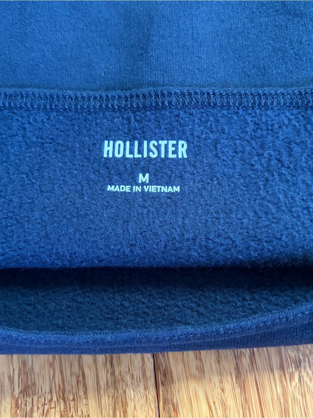 Hollister Navy 'PARIS' Off the Shoulder Sweatshirt - Picture 3 of 5